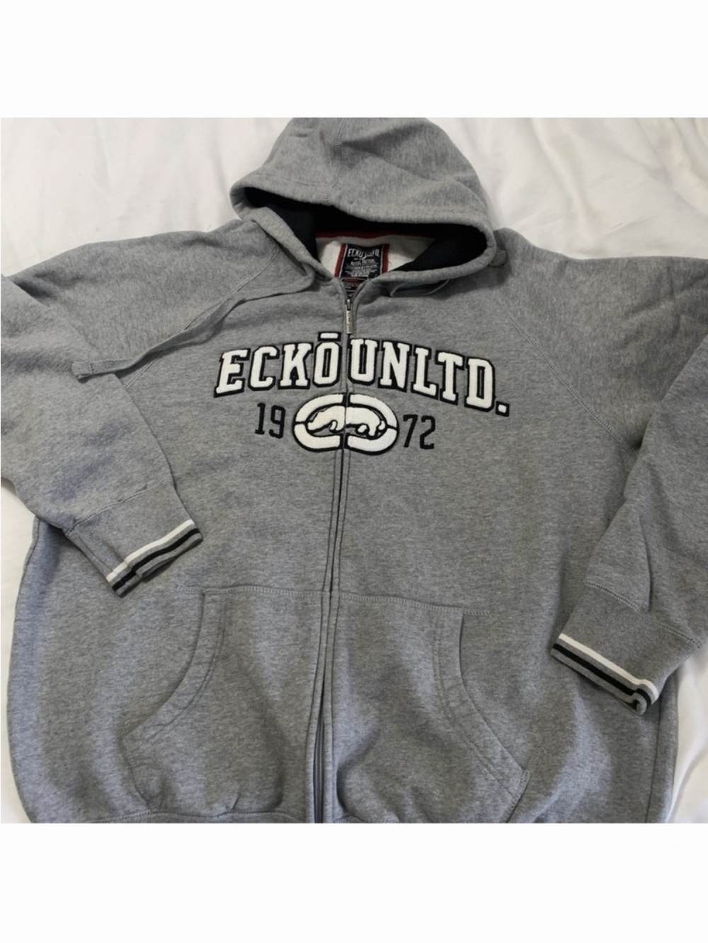 Ecko Unlimited Men's Gray Zip-Up Hoodie
